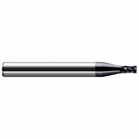 HARVEY TOOL .3mm Cutter dia. x 0.0030 in. Radius x 0.0180 in. Carbide Corner Radius End Mill, 4 Flutes 987512-C3